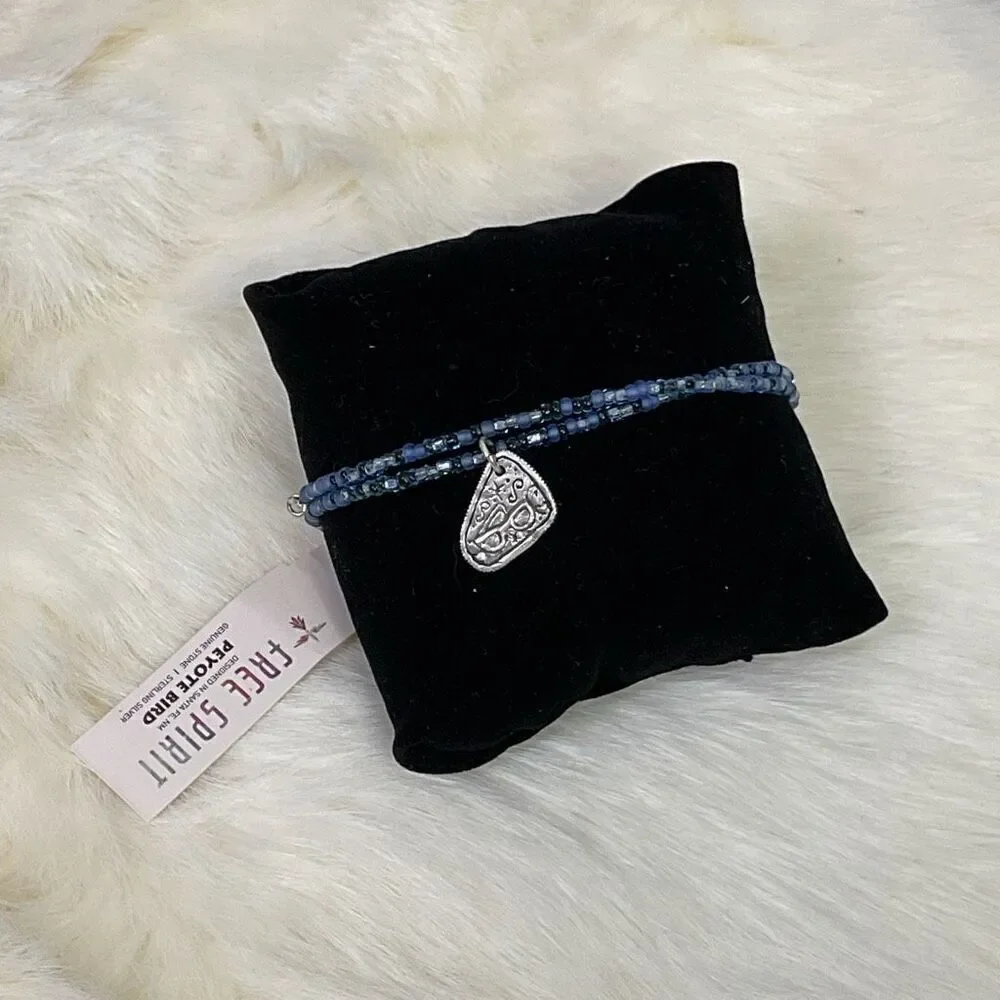 NWT Peyote Bird Free Spirit Sterling Silver 925 Glass Bead Necklace Wrap Bracele